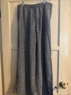 GAP Wide-Leg Drawstring Pants in Heather Navy